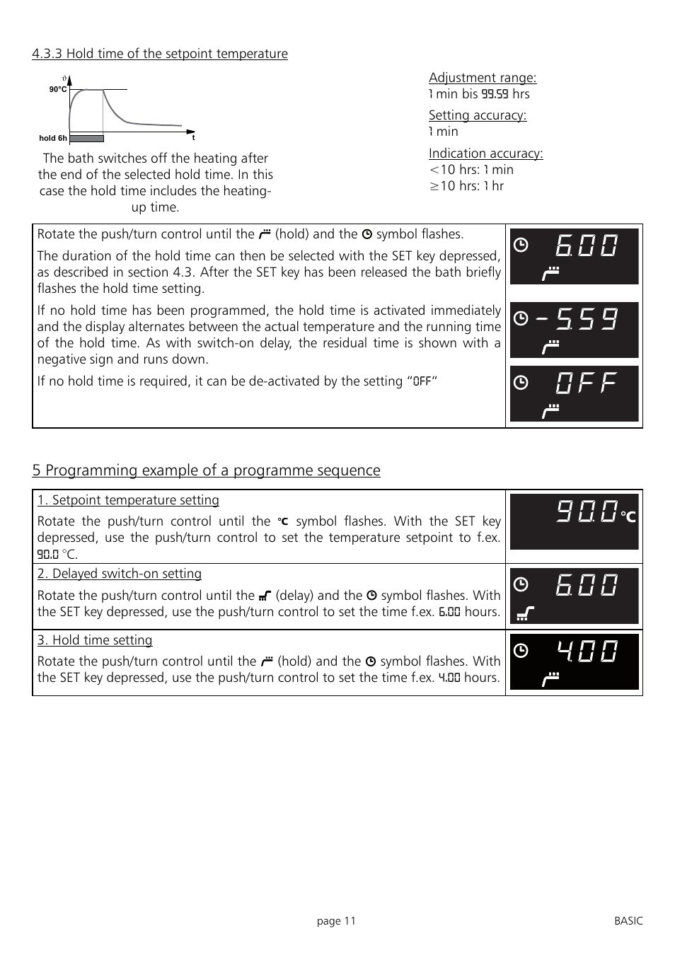 5 programming example of a programme sequence | Memmert WNB 7 - 45 Waterbaths (Generation 2003) User Manual | Page 11 / 20