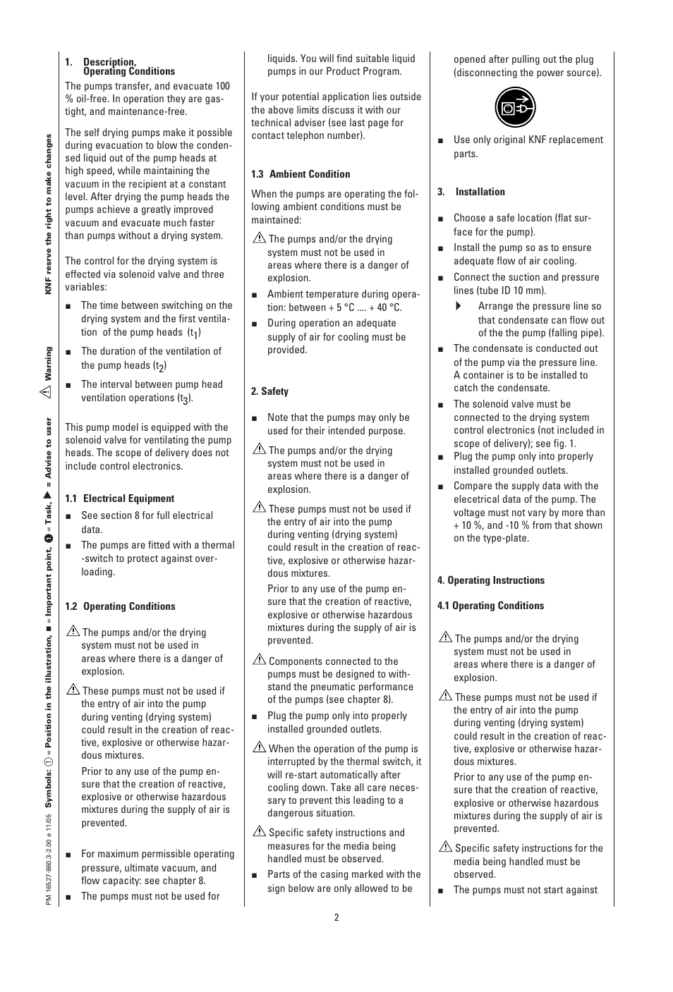 Memmert PM 500 Self Drying Vacuumpump (Generation 2003) User Manual | Page 3 / 8