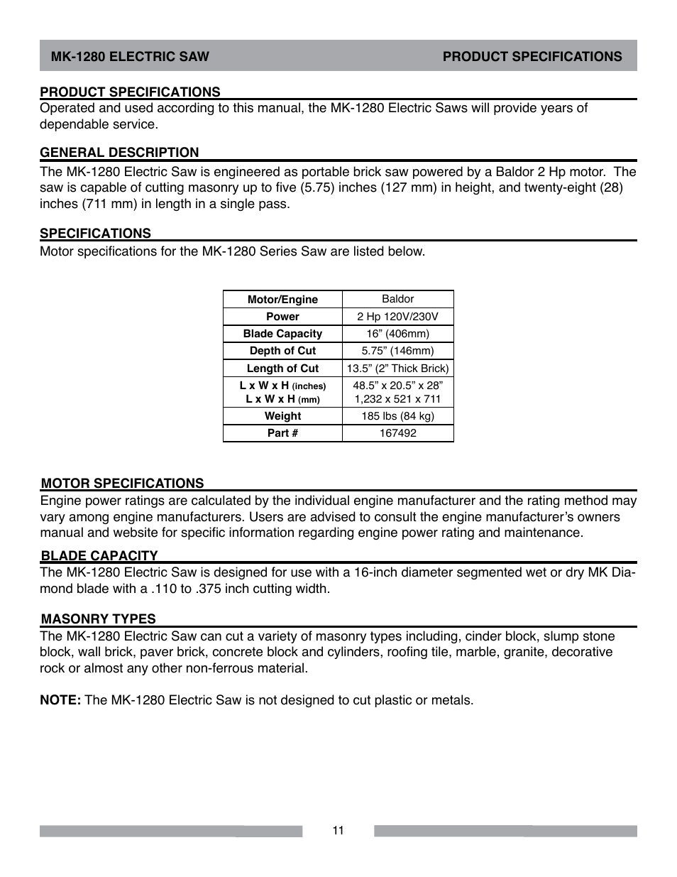 MK Diamond MK-1280 Electric User Manual | Page 11 / 40