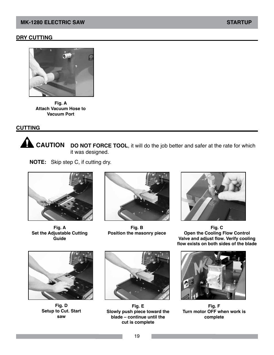 Caution | MK Diamond MK-1280 Electric User Manual | Page 19 / 40