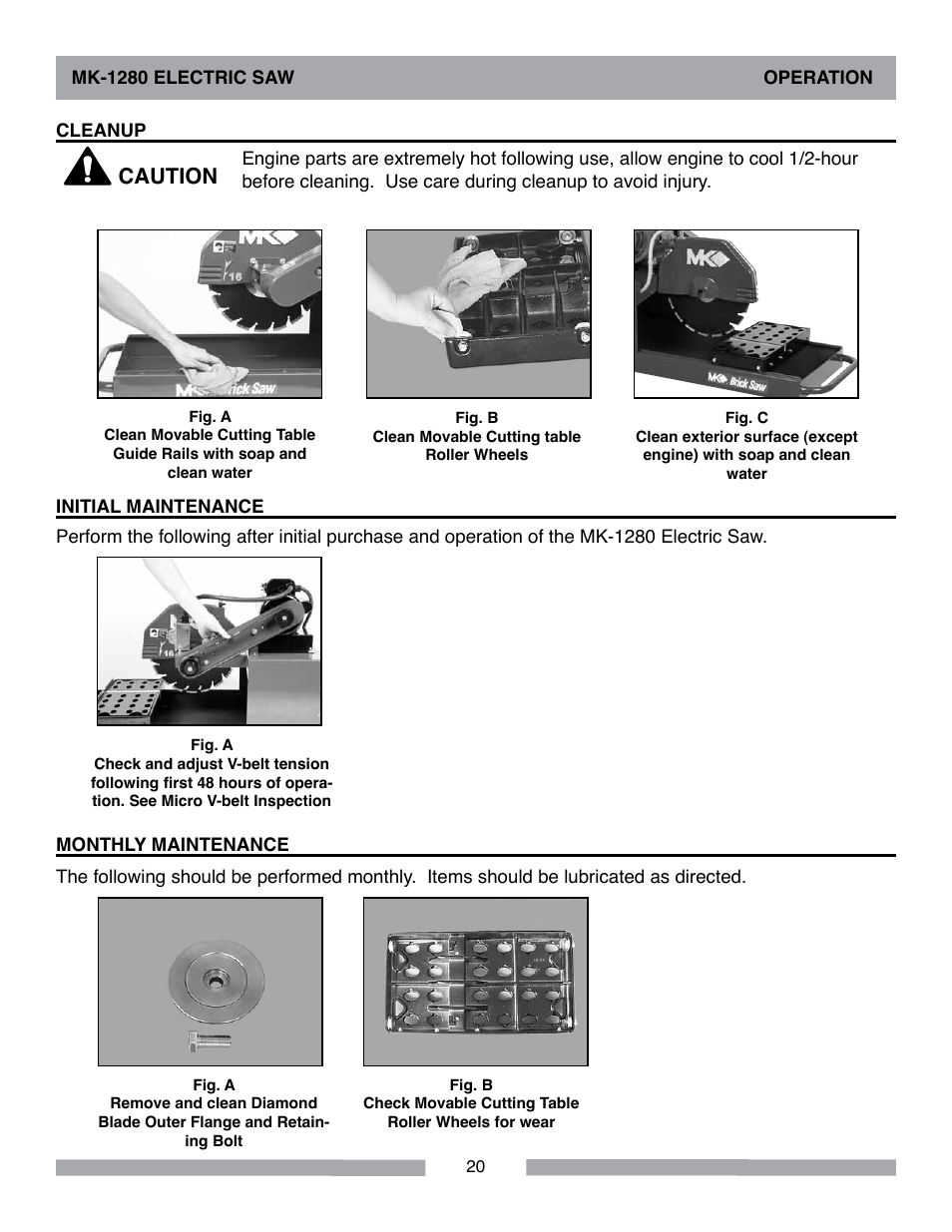 Caution | MK Diamond MK-1280 Electric User Manual | Page 20 / 40