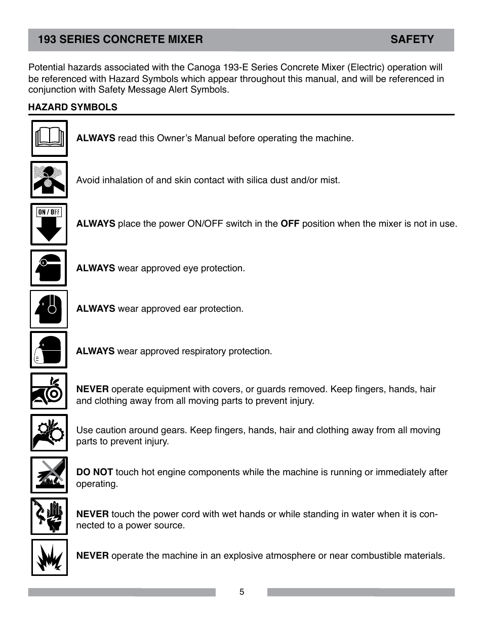 MK Diamond Canoga 193 Electric User Manual | Page 5 / 32
