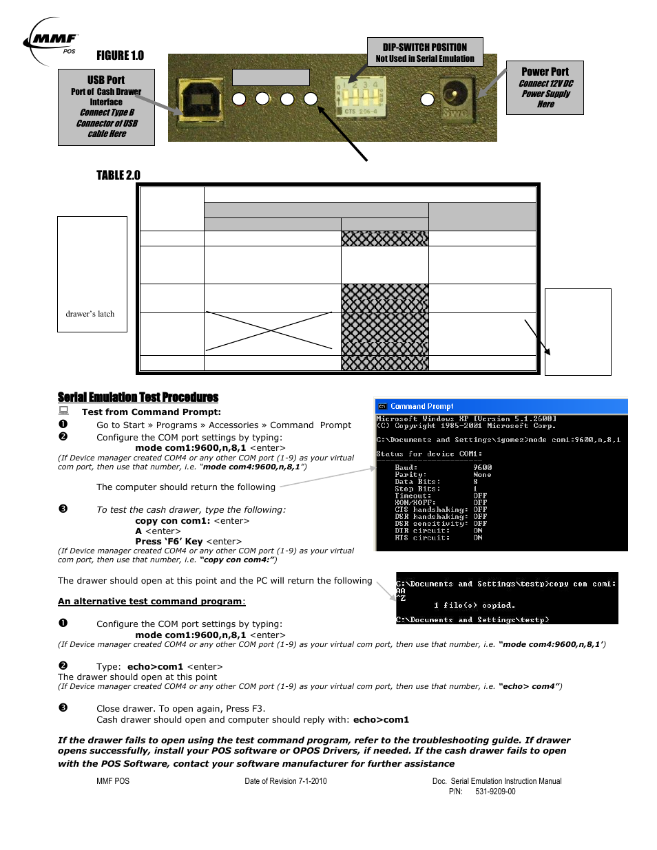 MMF POS USB with Serial Emulation Interface Kit User Manual | Page 2 / 4