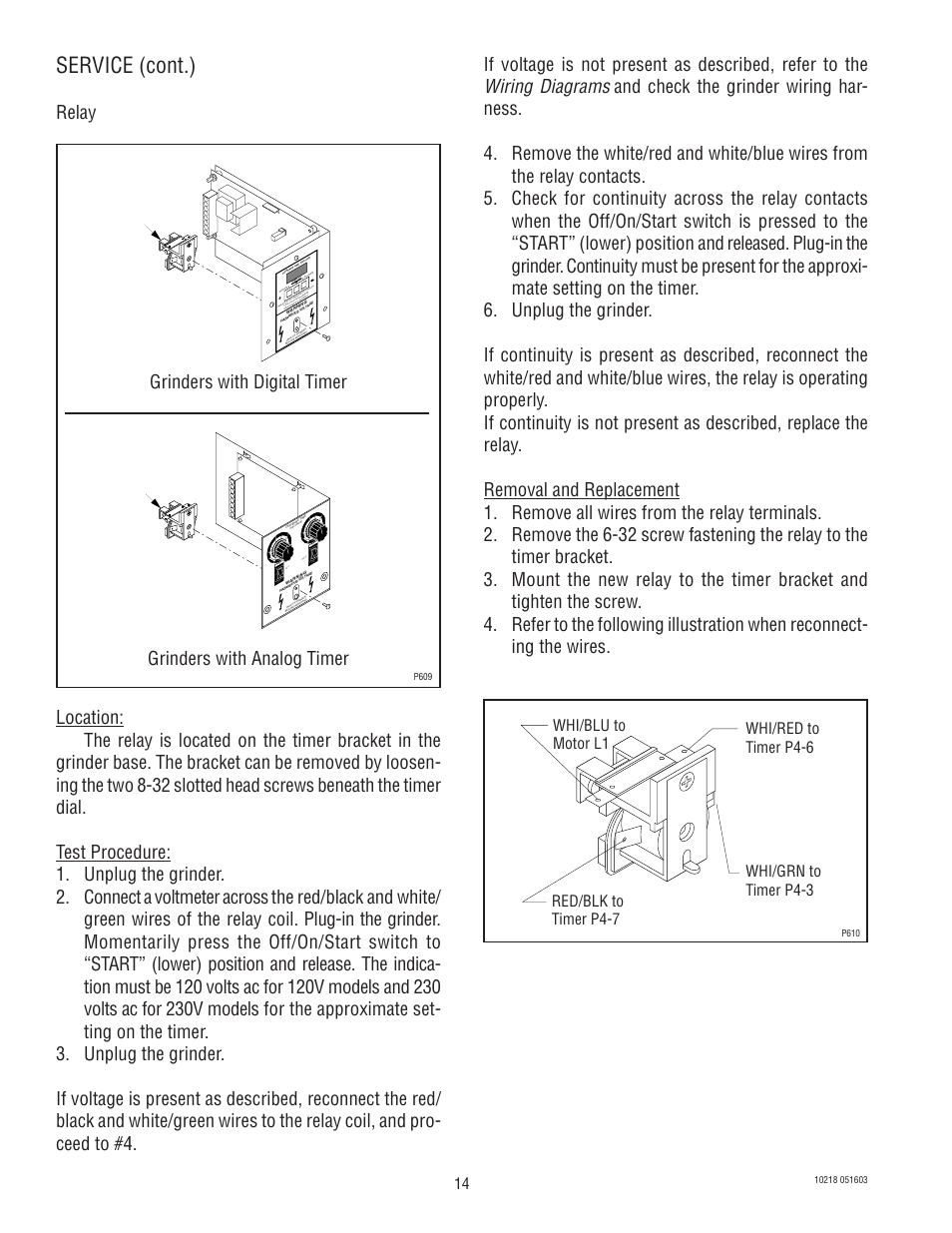 Service (cont.), Wiring diagrams, Right | Hig h lo w high hig h lo w low low o n off o n off | Bunn G9-2 HD-S User Manual | Page 14 / 23