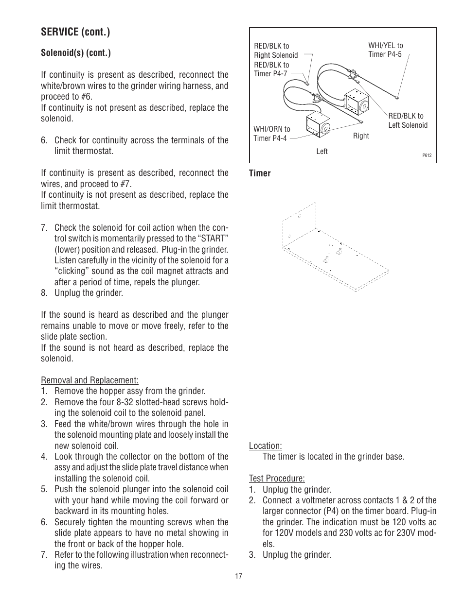 Service (cont.) | Bunn G9-2 HD-S User Manual | Page 17 / 23