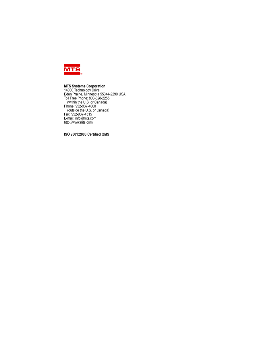 MTS Eccentric Roller Grips User Manual | Page 12 / 12