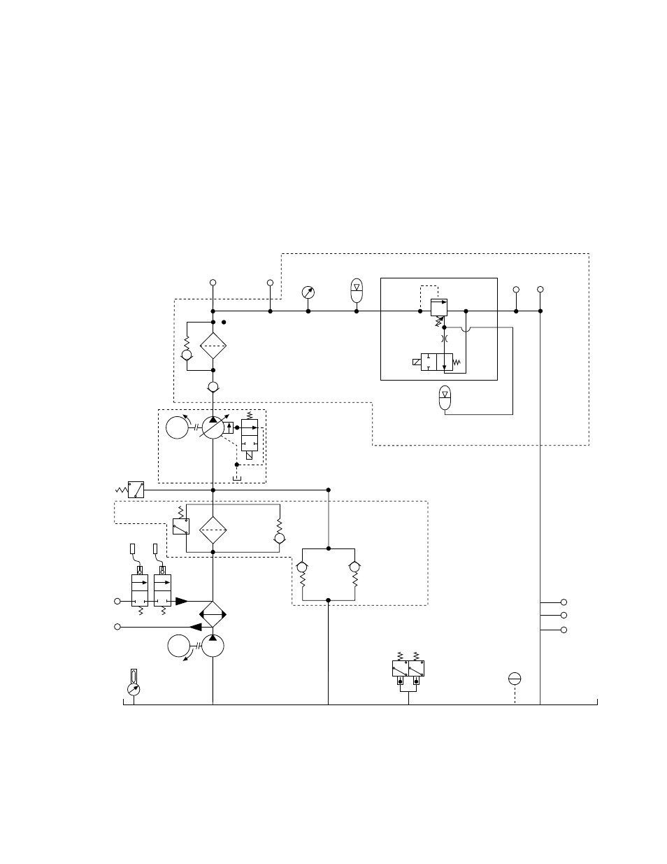 Section 5 theory of operation, 1 hydraulic operation, Figure 5-1. hydraulic block diagram | MTS Model 506-62-72 Hydraulic Power Supply User Manual | Page 35 / 44