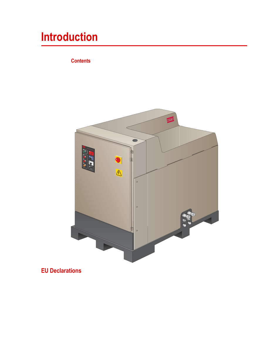 Introduction, Eu declarations, Introduction 13 | Eu declarations 13 | MTS Series 505 SilentFlo Hydraulic Power Unit Model 505-30 User Manual | Page 13 / 90