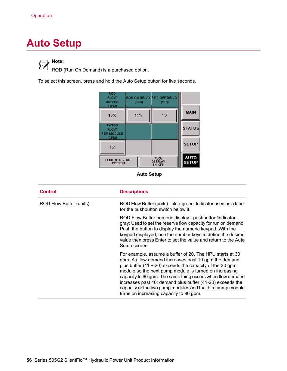 Auto setup | MTS Series 505G2 SilentFlo Hydraulic Power Unit Model 505G2-180 User Manual | Page 56 / 100