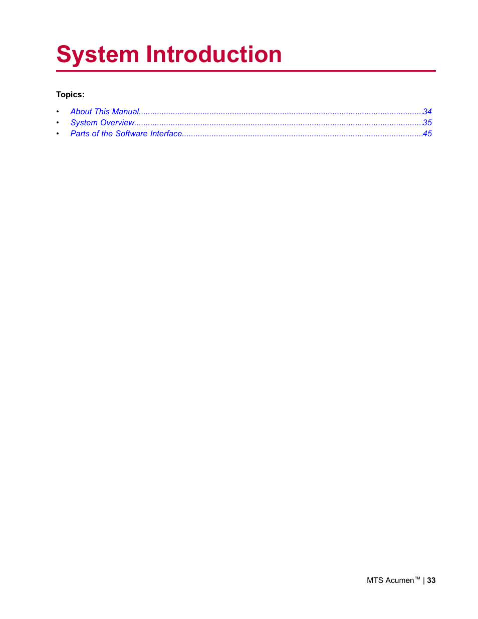 System introduction | MTS Acumen User Manual | Page 33 / 208