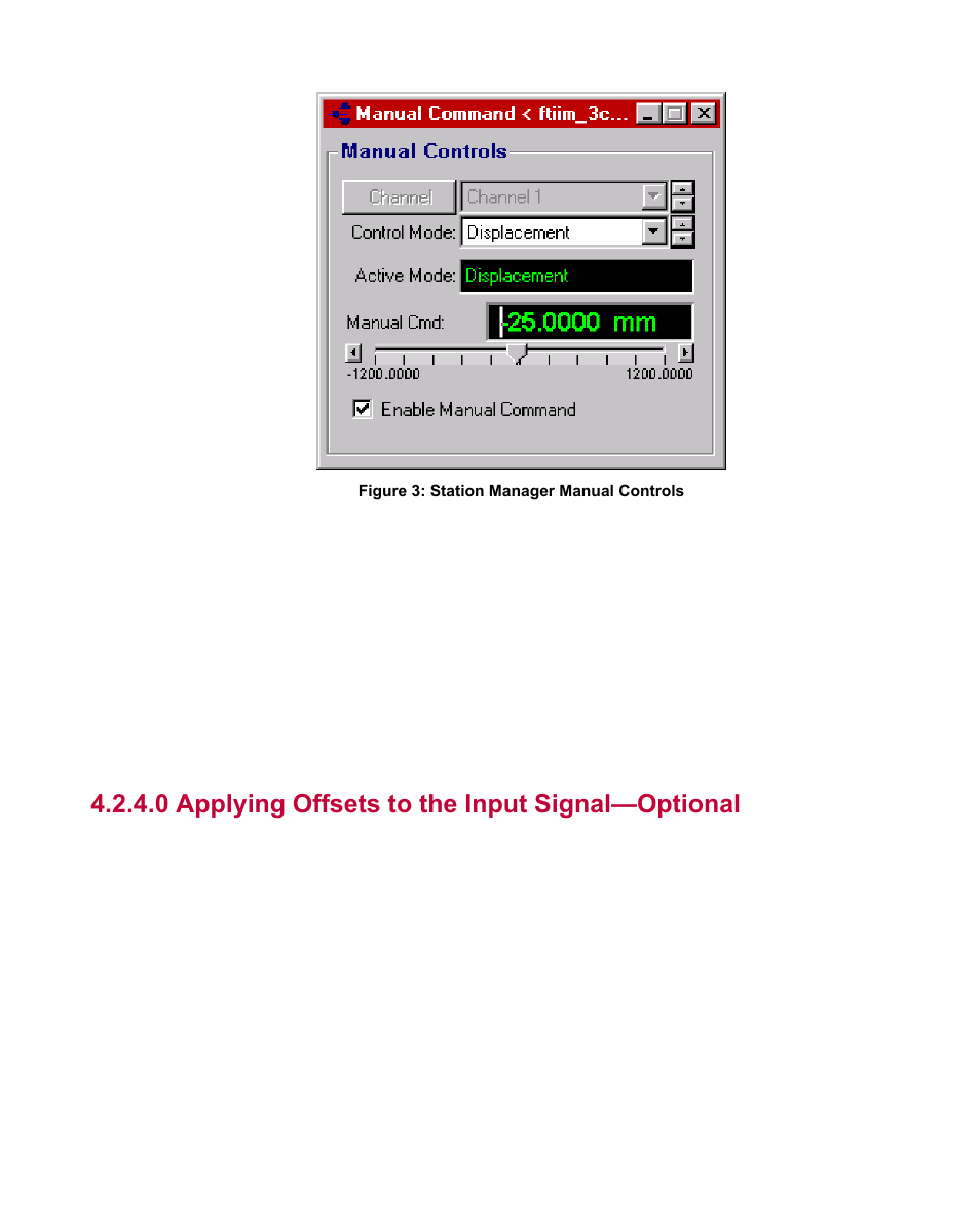 0 applying offsets to the input signal—optional, Applying offsets to the input signal—optional | MTS Multipurpose Express User Manual | Page 22 / 34