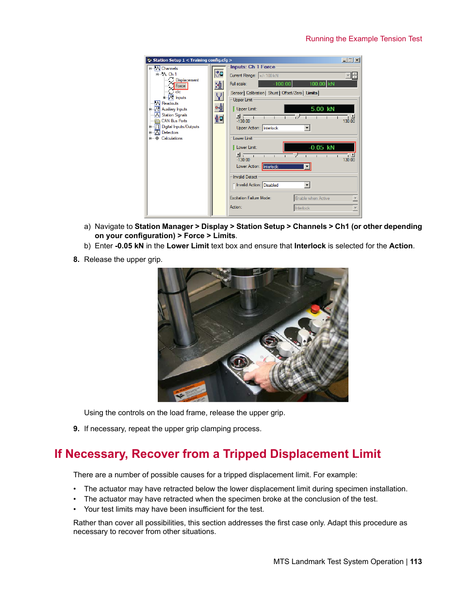 MTS Landmark TWX User Manual | Page 113 / 162