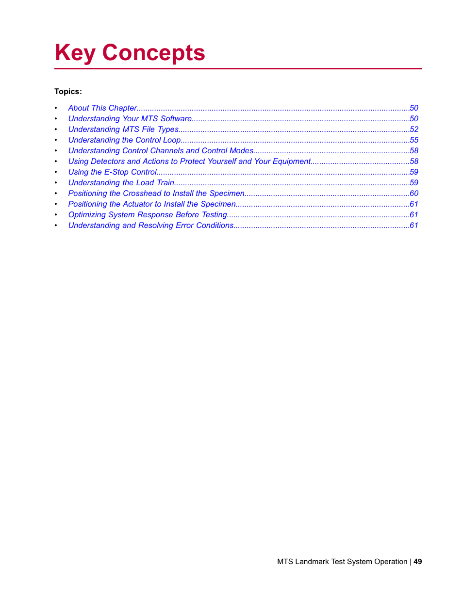 Key concepts | MTS Landmark TWX User Manual | Page 49 / 162