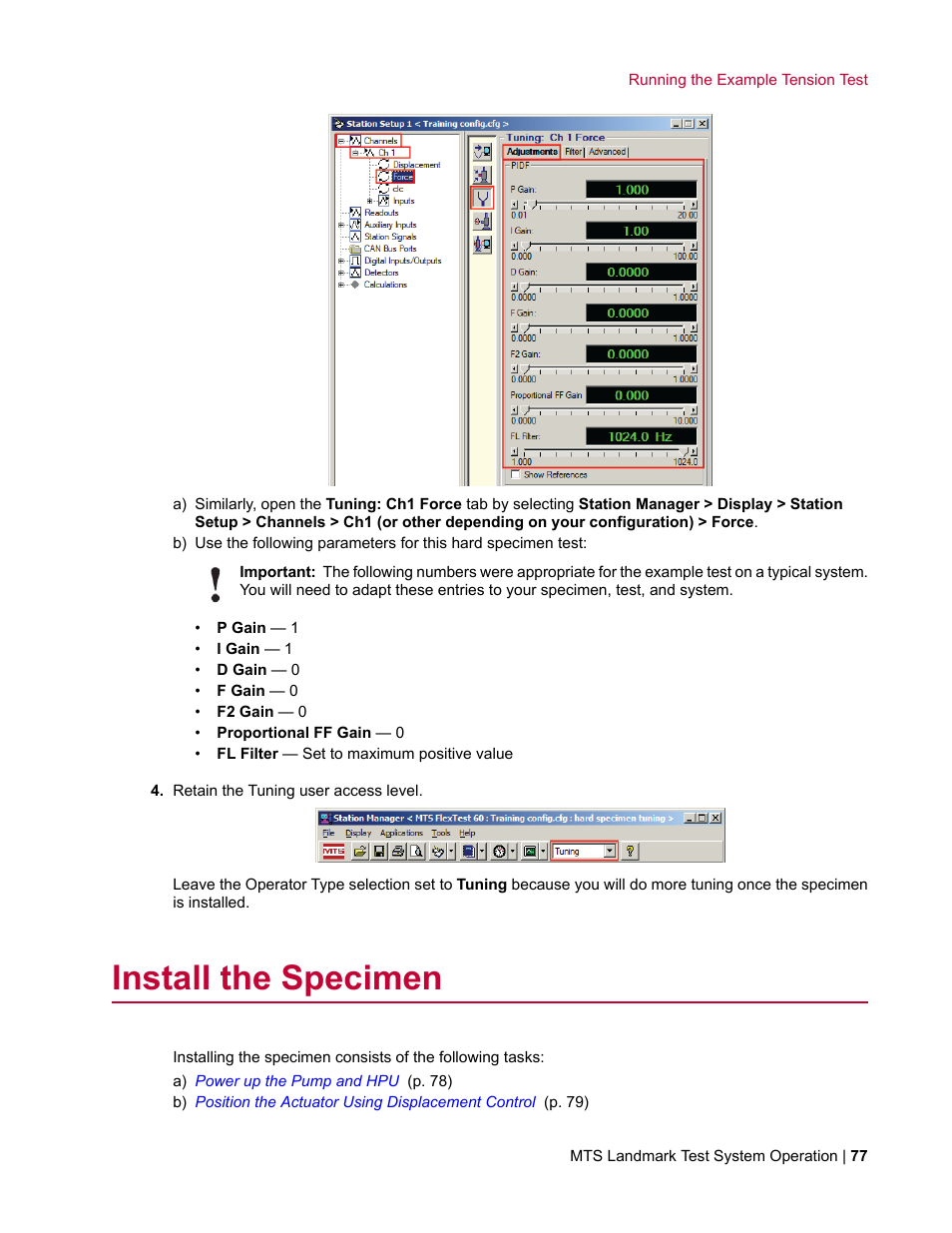 Install the specimen | MTS Landmark TWX User Manual | Page 77 / 162