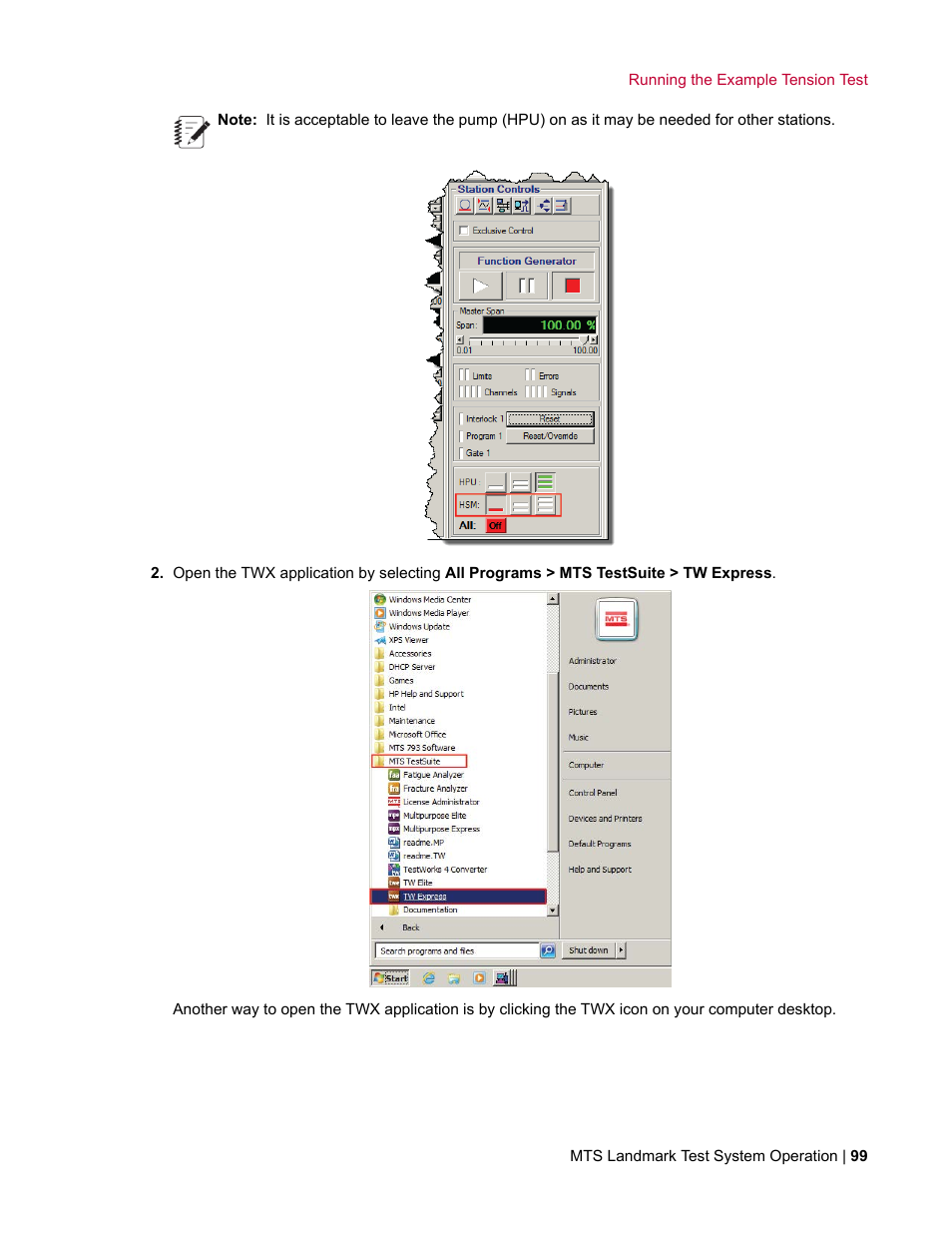 MTS Landmark TWX User Manual | Page 99 / 162