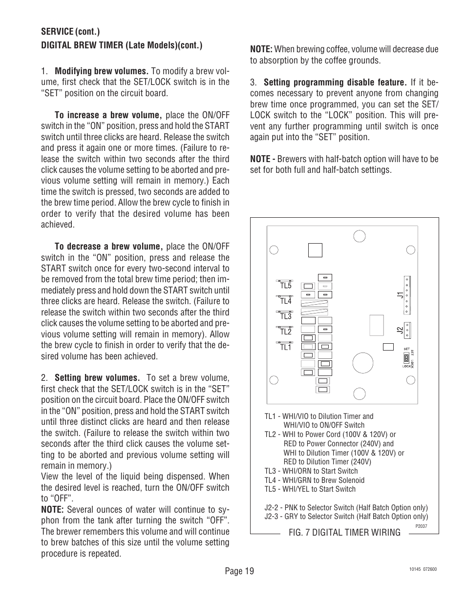 Bunn T6A User Manual | Page 19 / 30