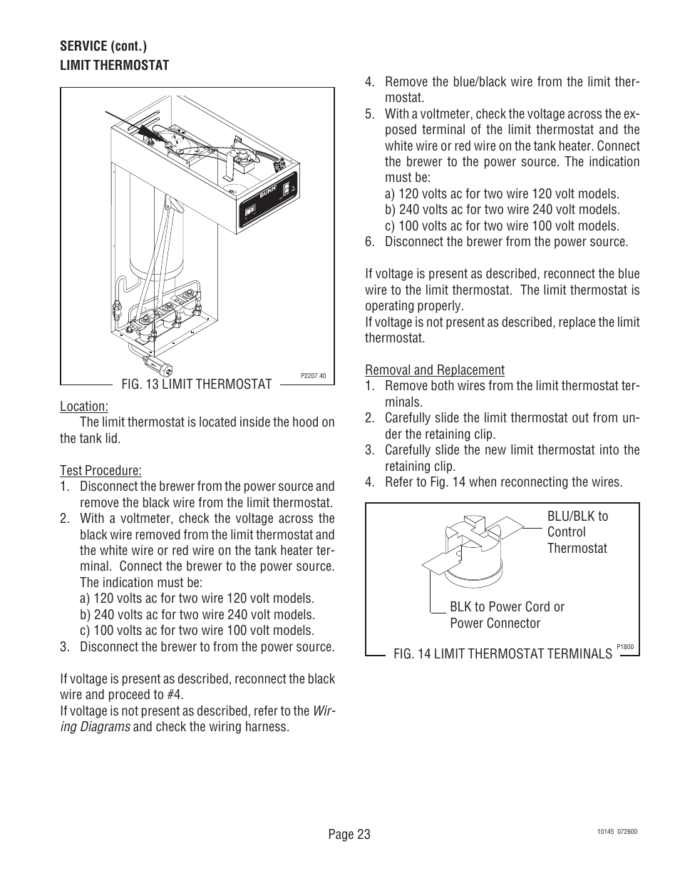 Bunn T6A User Manual | Page 23 / 30