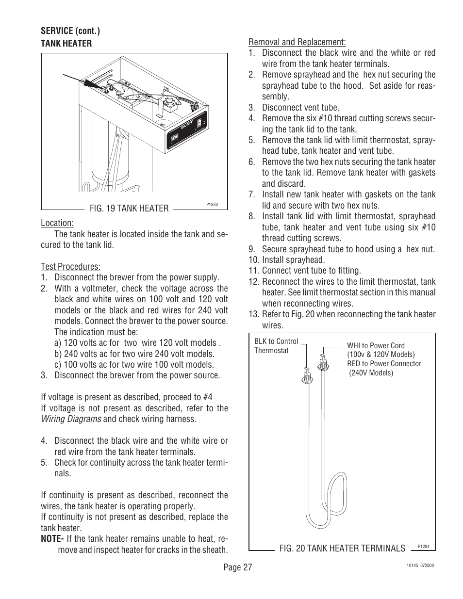 Bunn T6A User Manual | Page 27 / 30