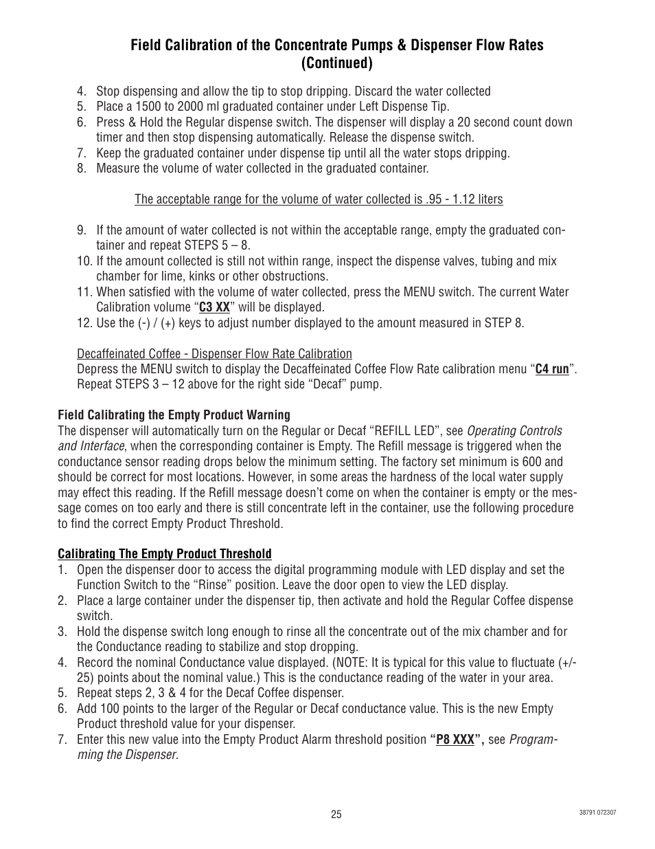 Bunn LCA-2 LP 38791.0000K User Manual | Page 25 / 26