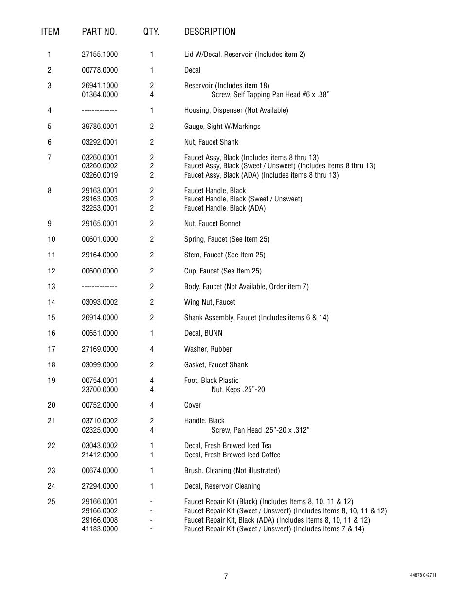Bunn TD4T User Manual | Page 7 / 7