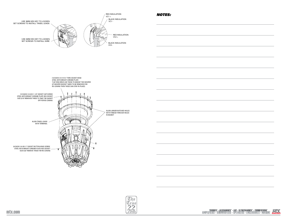 MTX Audio JackHammer 22 4000W RMS Dual 2 Ohm SuperWoofer User Manual | Page 6 / 7