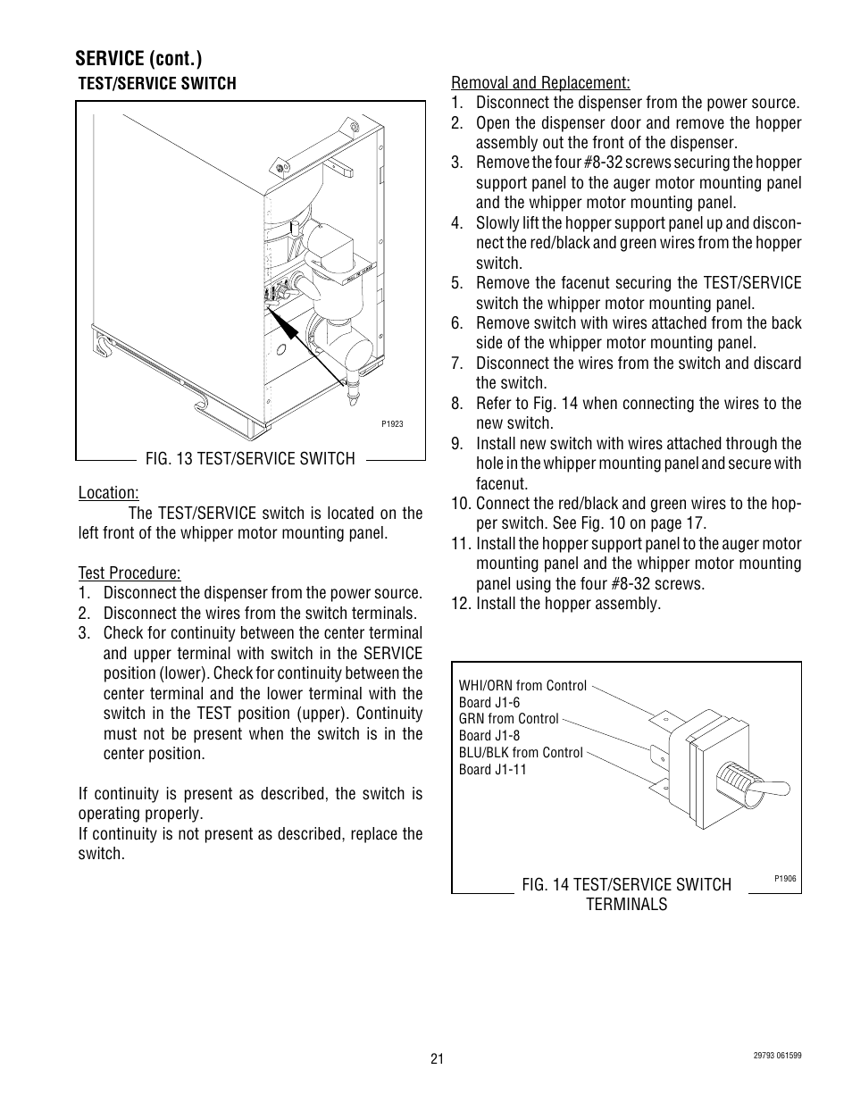 Service (cont.) | Bunn POWDER AUTO FILL User Manual | Page 21 / 34