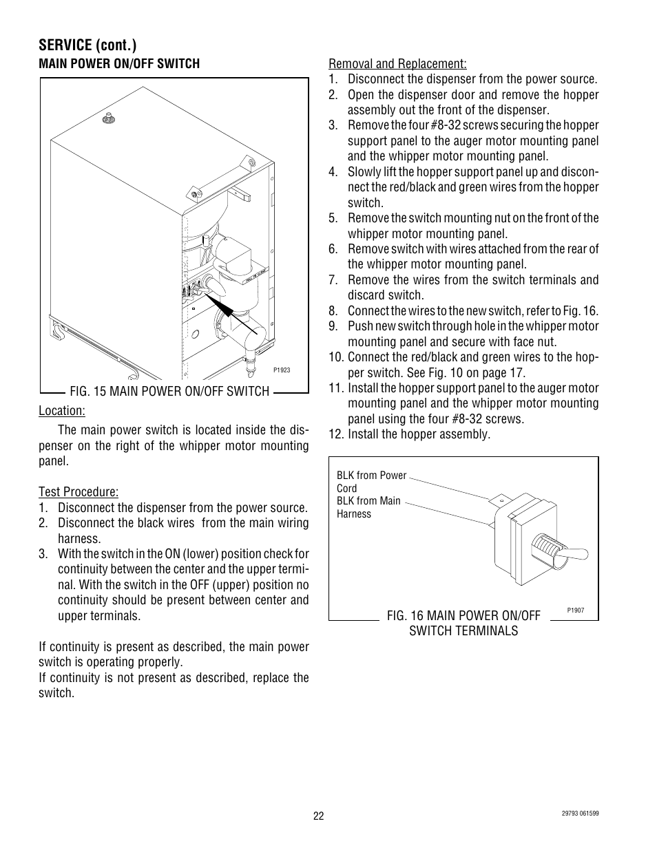 Service (cont.) | Bunn POWDER AUTO FILL User Manual | Page 22 / 34