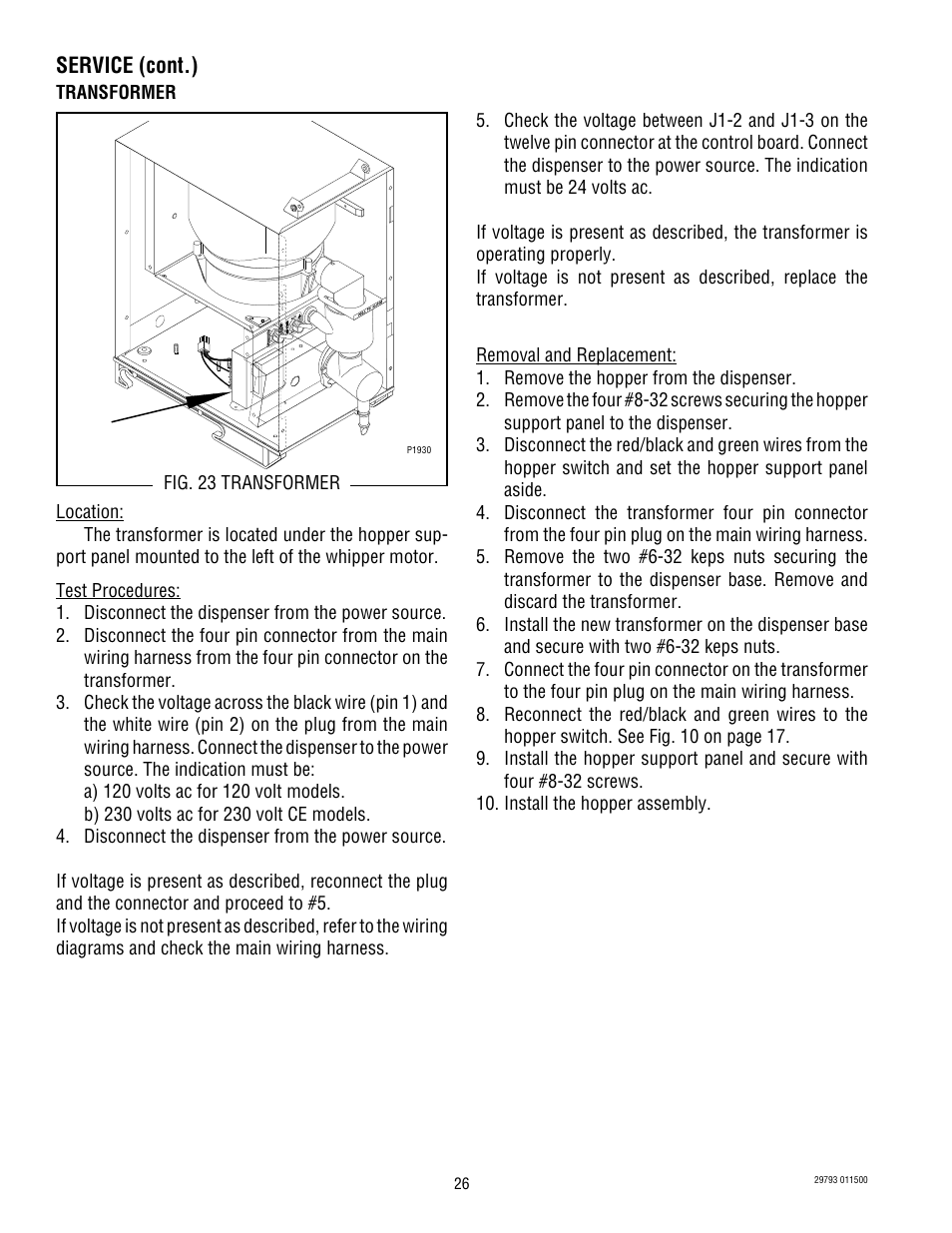Service (cont.) | Bunn POWDER AUTO FILL User Manual | Page 26 / 34