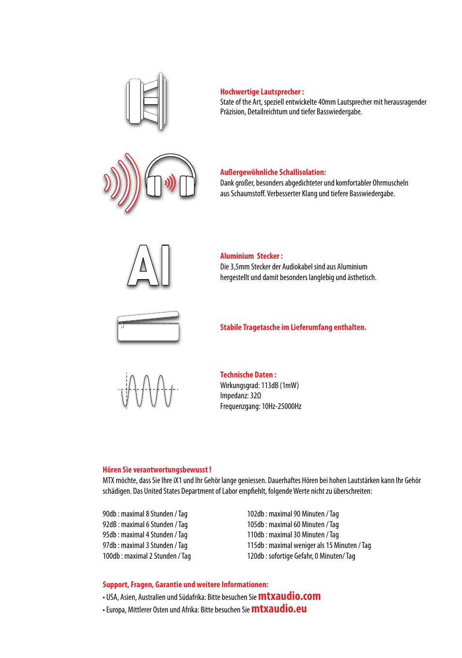 Mtxaudio.eu | MTX Audio StreetAudio iX1 WHITE On Ear Headphones User Manual | Page 9 / 10
