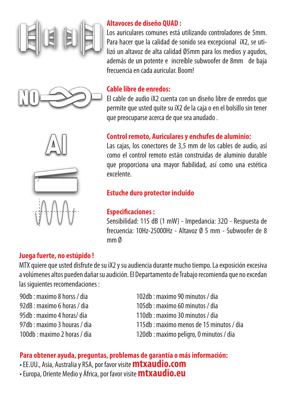 Mtxaudio.eu | MTX Audio StreetAudio iX2 RED In Ear Headphones User Manual | Page 7 / 8