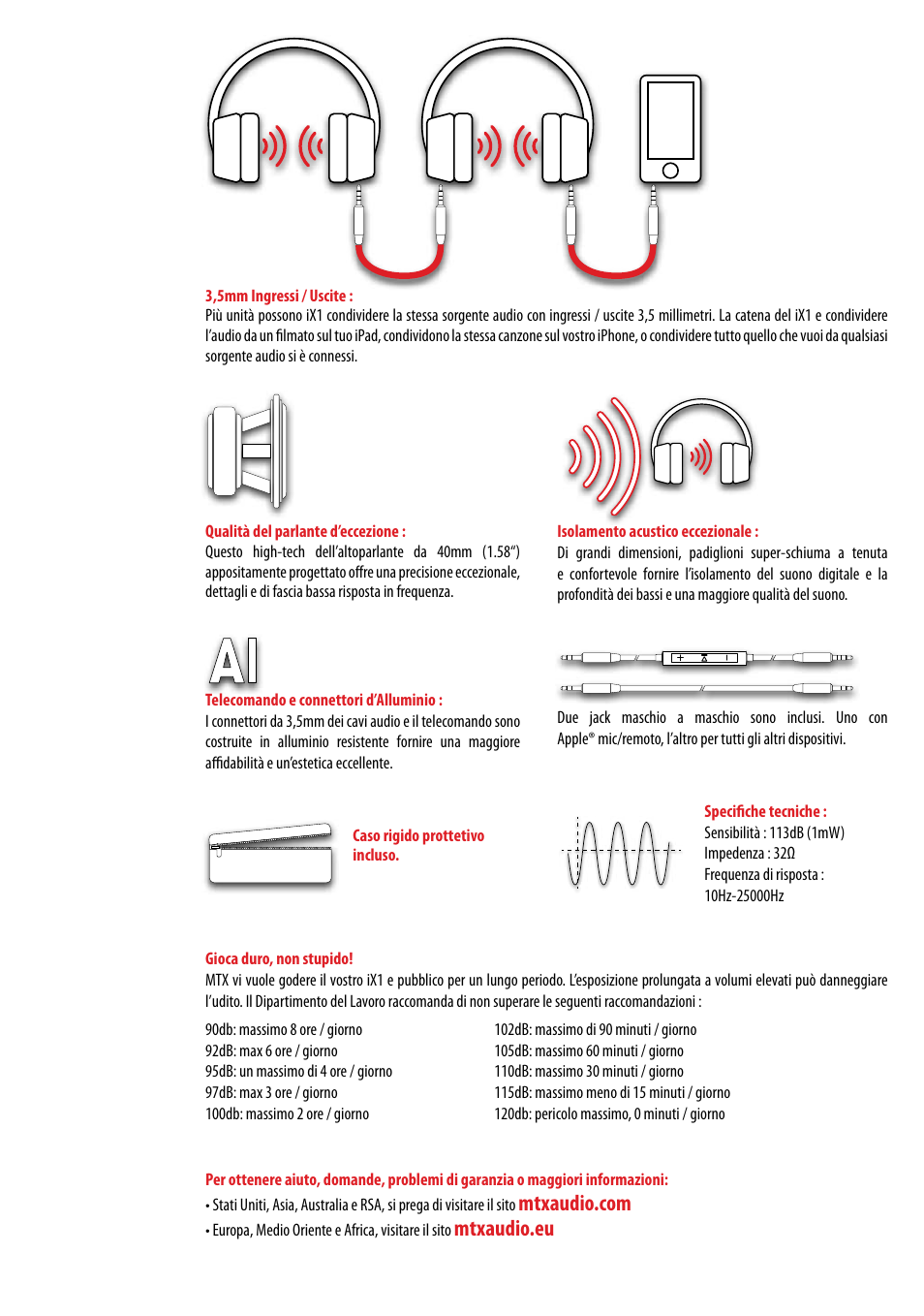 Mtxaudio.eu | MTX Audio StreetAudio iX1 BLACK On Ear Headphones User Manual | Page 11 / 20
