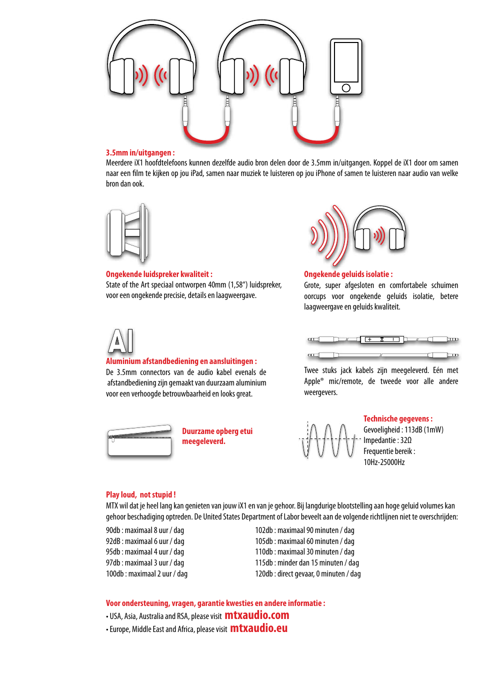 Mtxaudio.eu | MTX Audio StreetAudio iX1 BLACK On Ear Headphones User Manual | Page 13 / 20