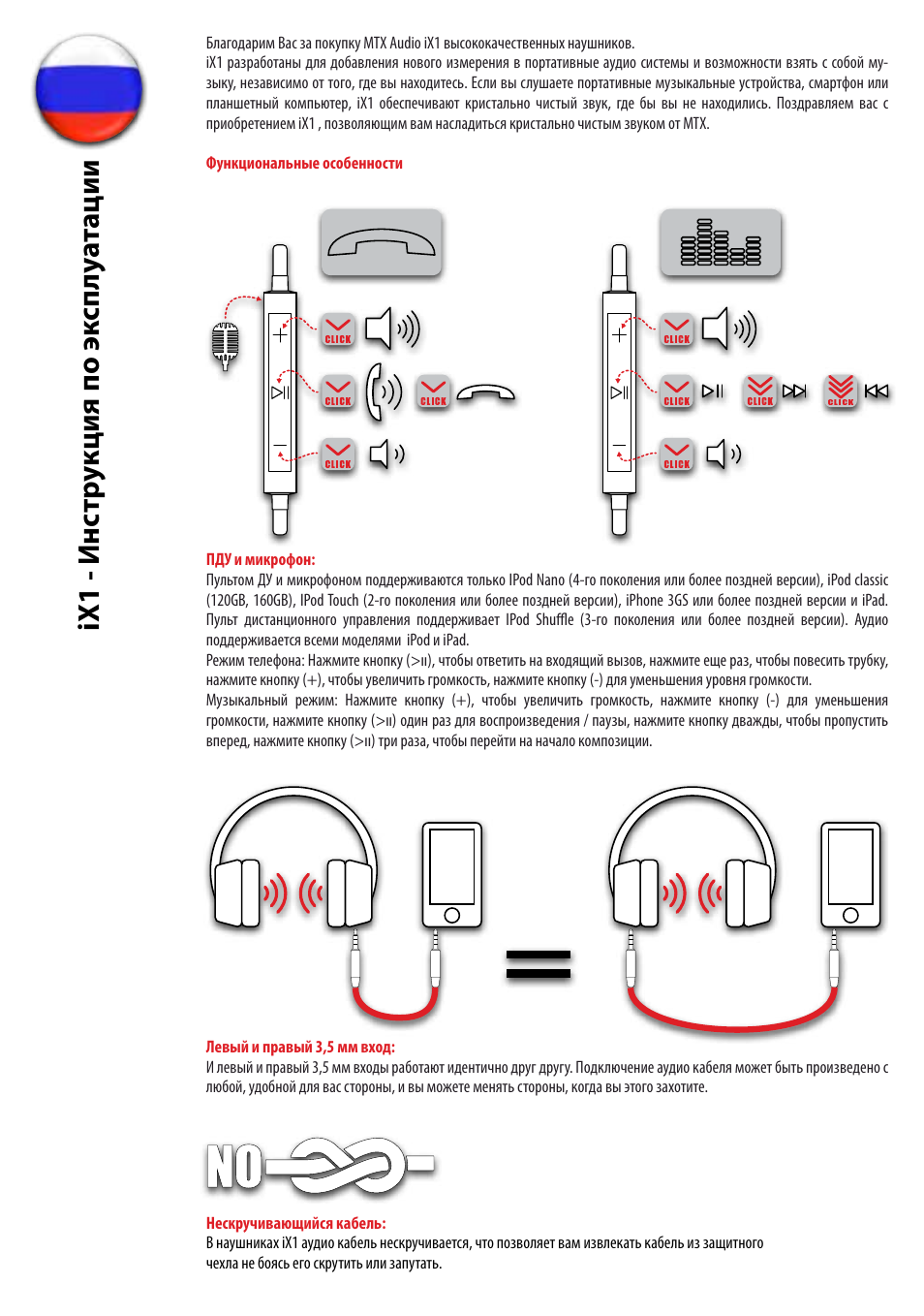 Ix1 - инс тр укция по эк сплу ат ации | MTX Audio StreetAudio iX1 BLACK On Ear Headphones User Manual | Page 14 / 20