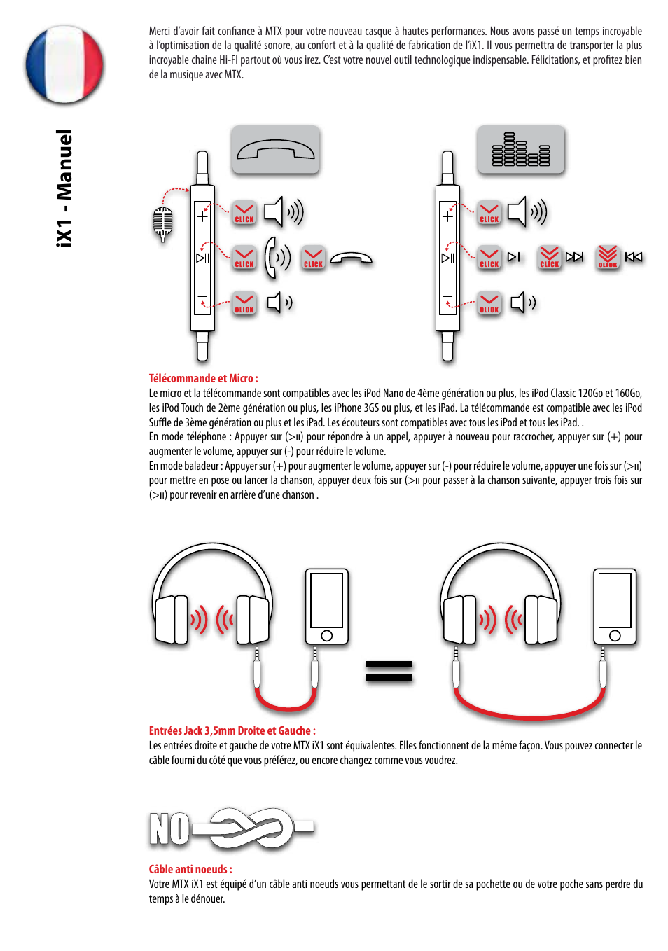 Ix1 - manuel | MTX Audio StreetAudio iX1 BLACK On Ear Headphones User Manual | Page 4 / 20
