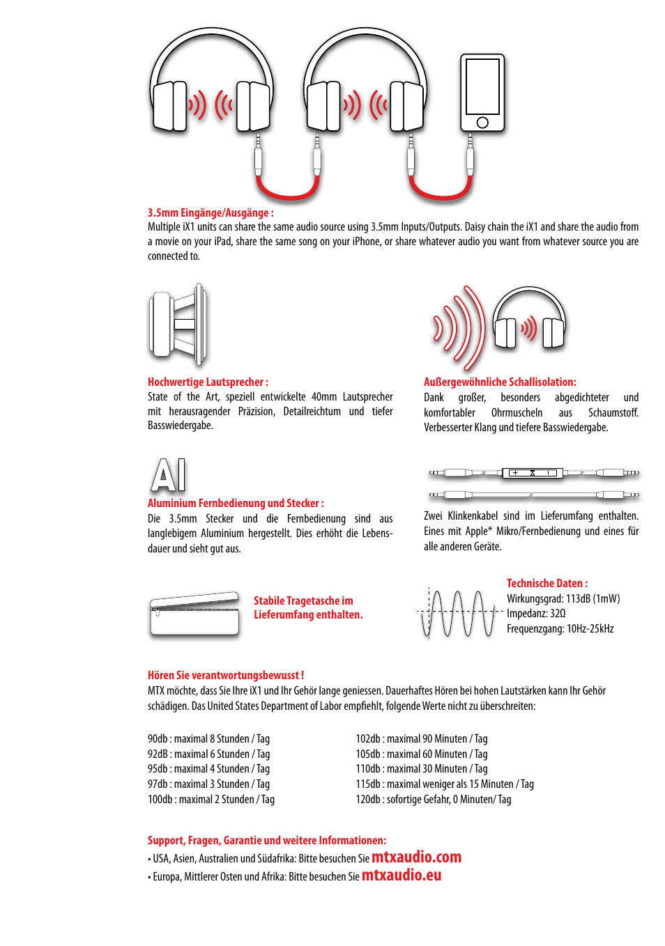 Mtxaudio.eu | MTX Audio StreetAudio iX1 BLACK On Ear Headphones User Manual | Page 9 / 20