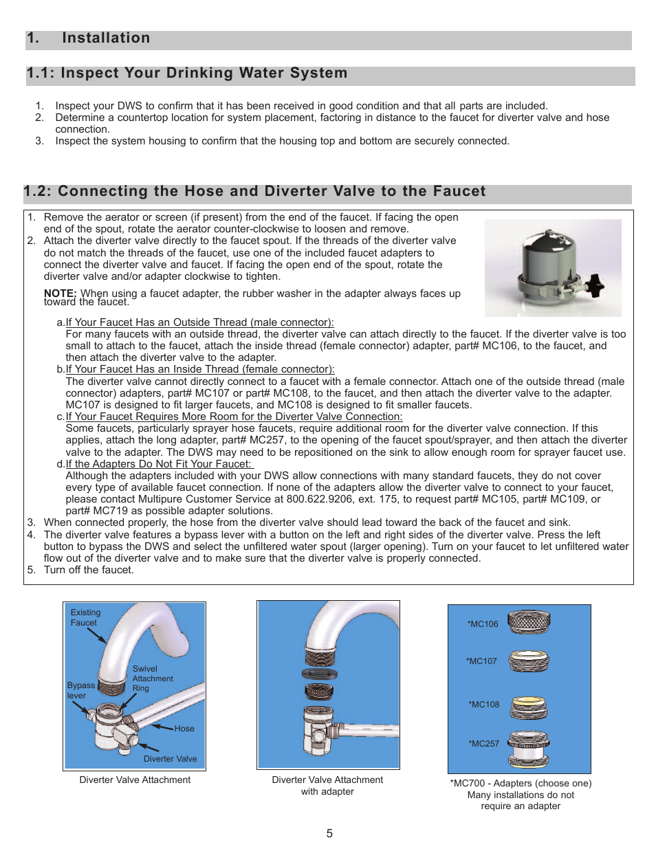 Installation | Purenex Multipure Aquamini User Manual | Page 5 / 10