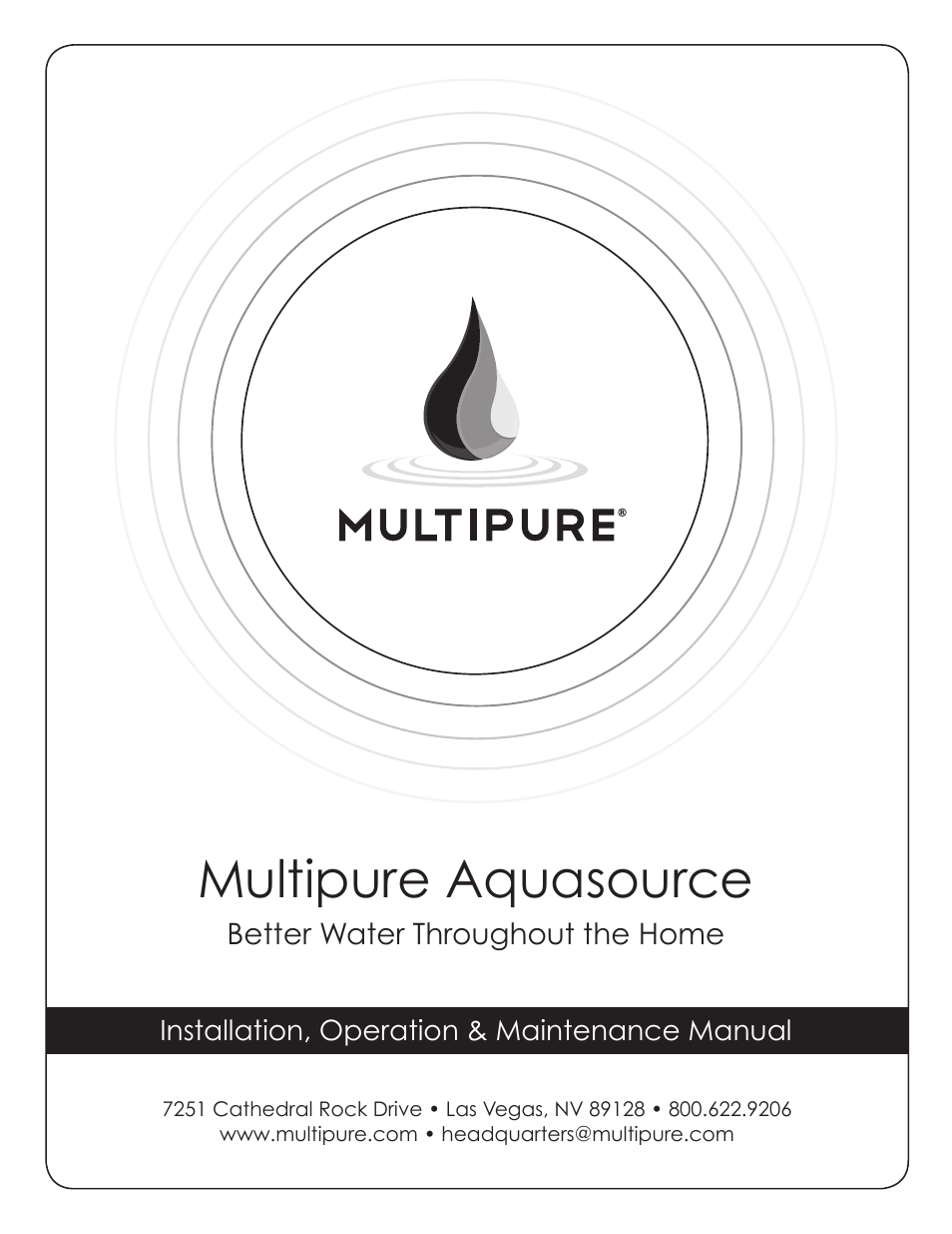 Purenex Multipure Aquasource User Manual | 12 pages