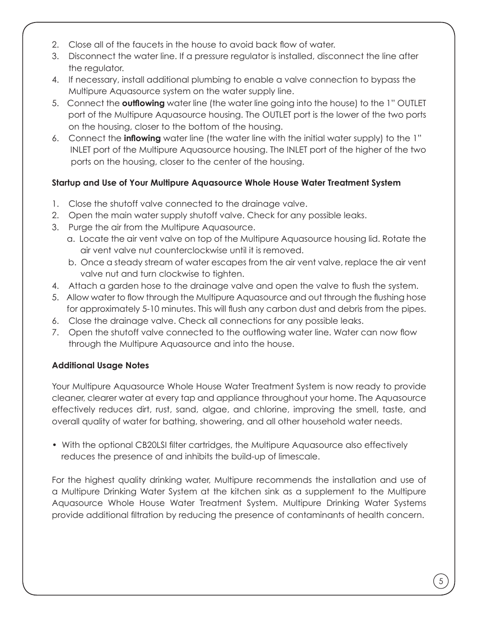Purenex Multipure Aquasource User Manual | Page 7 / 12