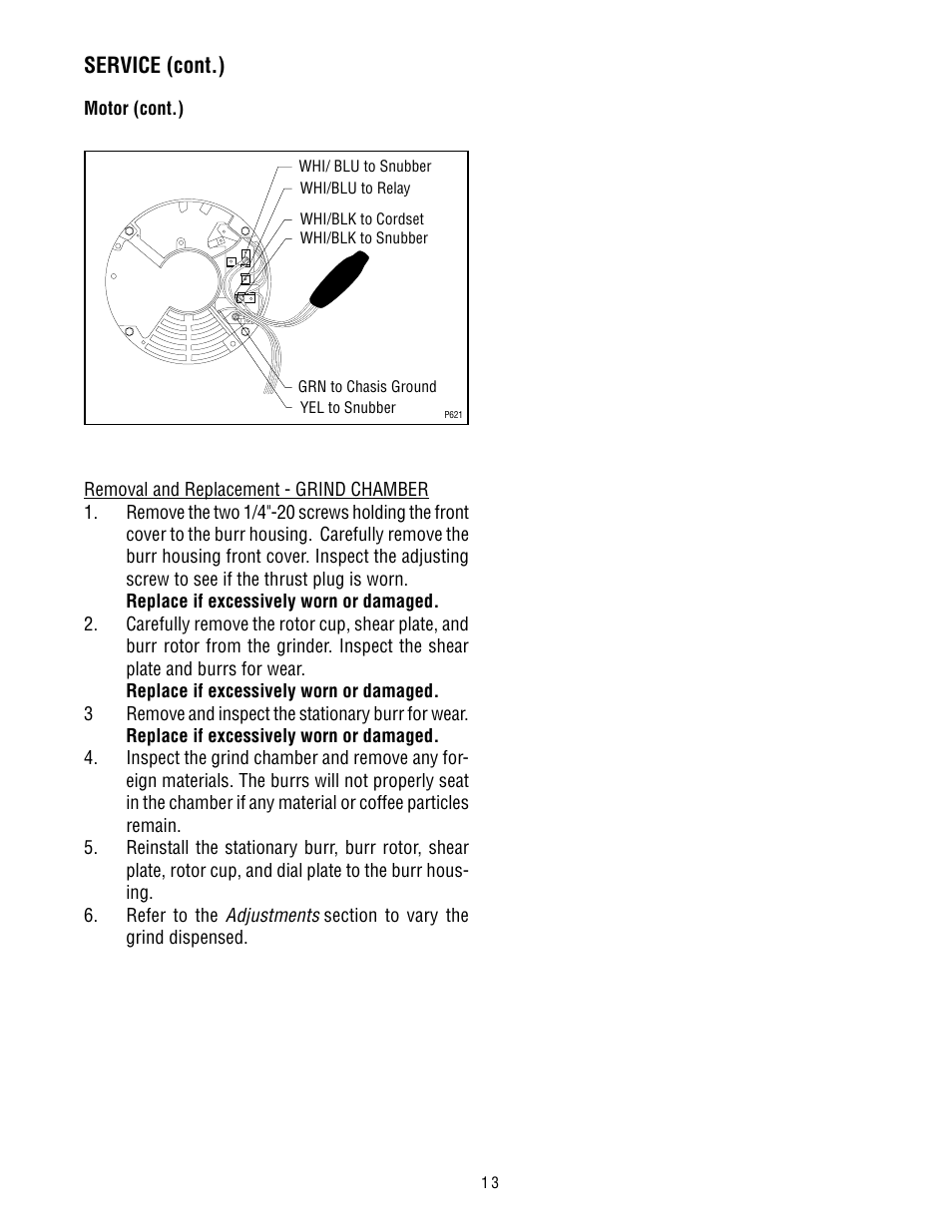 Service (cont.) | Bunn G9-2T HD User Manual | Page 13 / 20