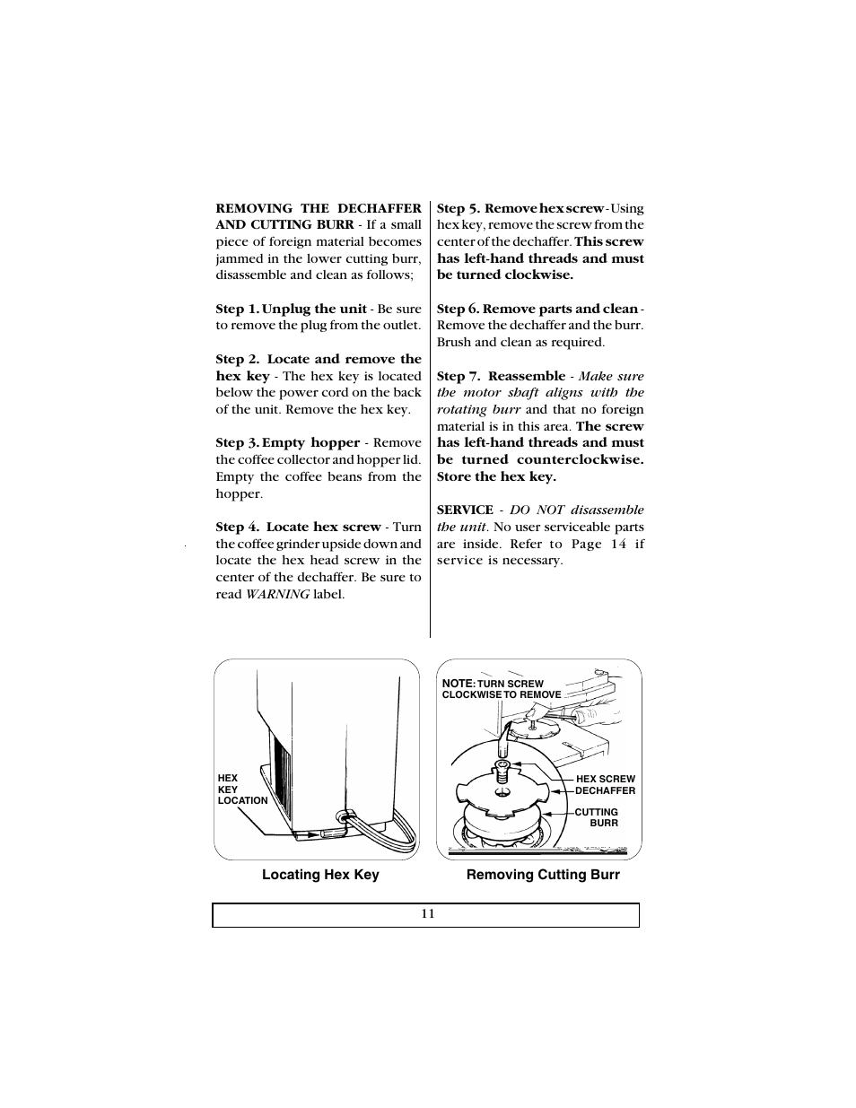 Bunn Deluxe Coffee Grinder User Manual | Page 11 / 16