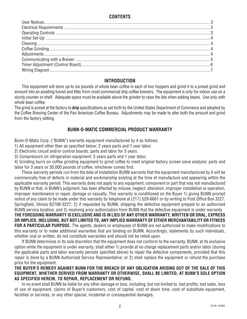 Bunn G9-2T DB User Manual | Page 2 / 7
