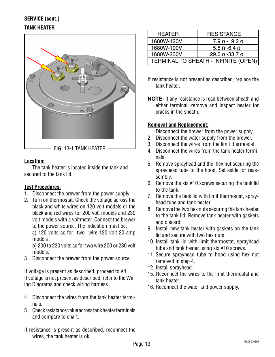 Bunn TB3Q-LP User Manual | Page 13 / 27