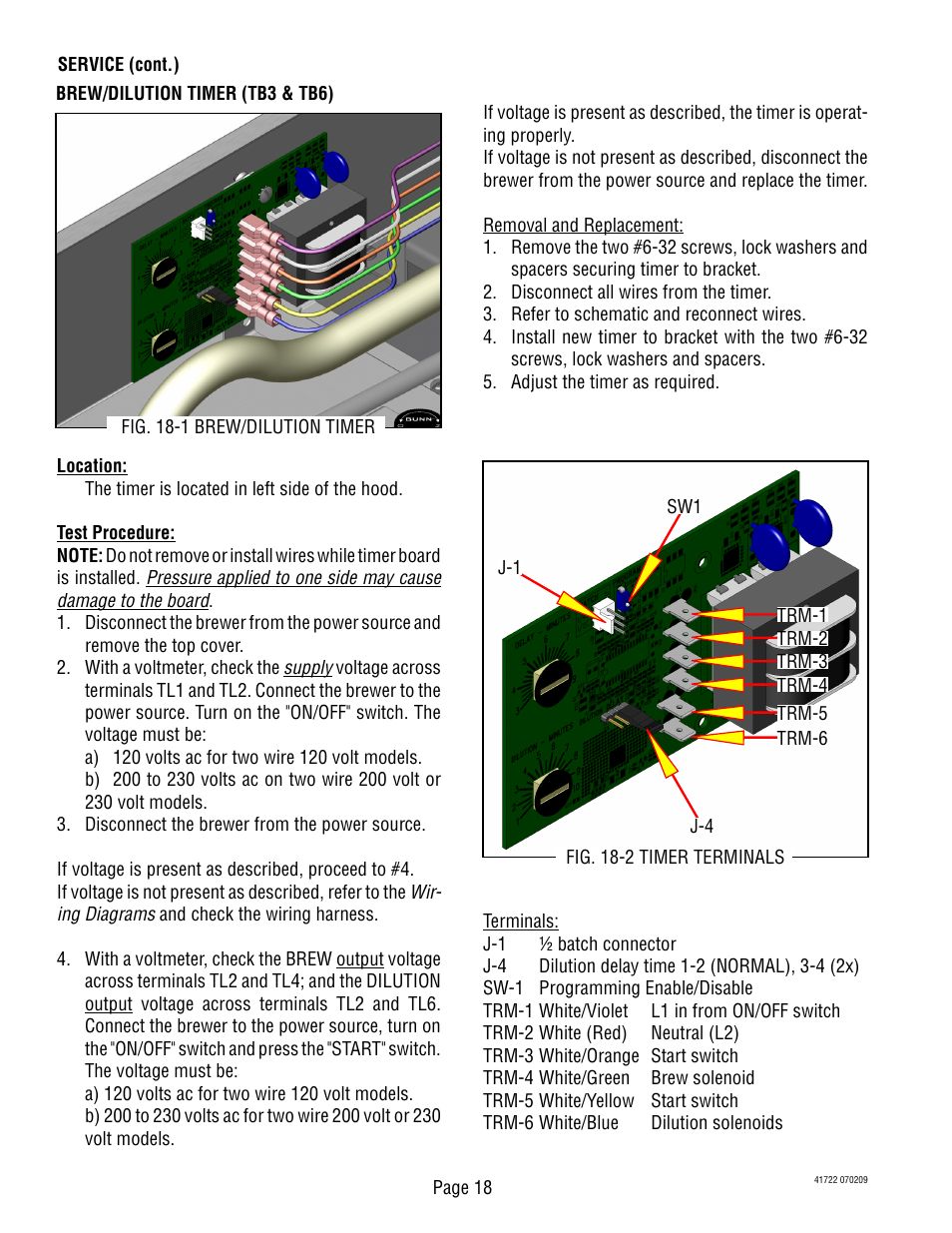 Bunn TB3Q-LP User Manual | Page 18 / 27