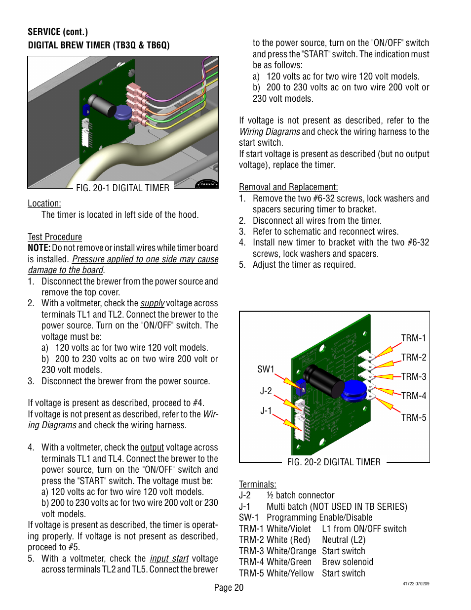 Bunn TB3Q-LP User Manual | Page 20 / 27
