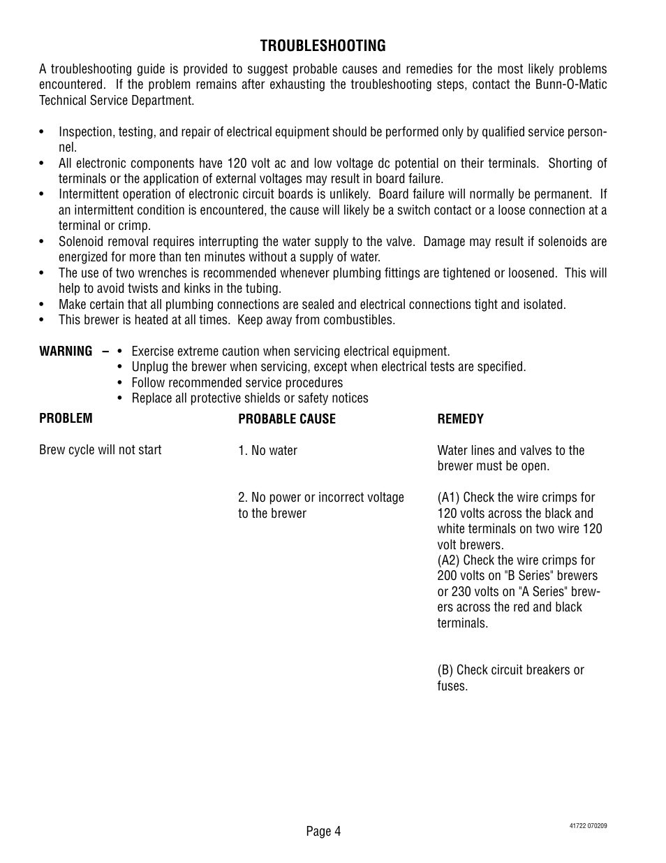 Bunn TB3Q-LP User Manual | Page 4 / 27