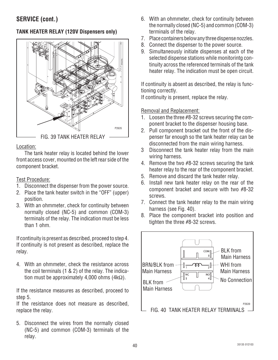 Service (cont.) | Bunn FMD-5 User Manual | Page 40 / 45