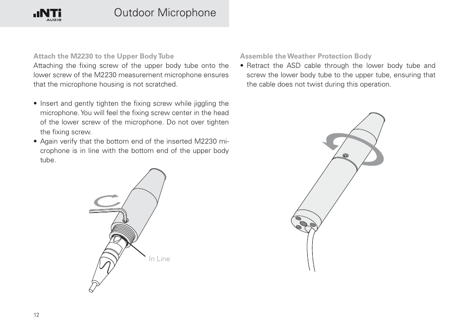 Outdoor microphone | NTi Audio M2230-WP User Manual | Page 12 / 28