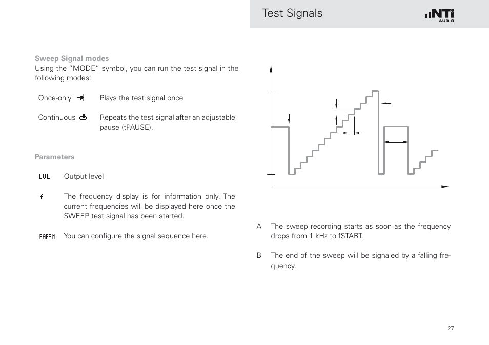 Test signals | NTi Audio Minirator MR-PRO User Manual | Page 27 / 52