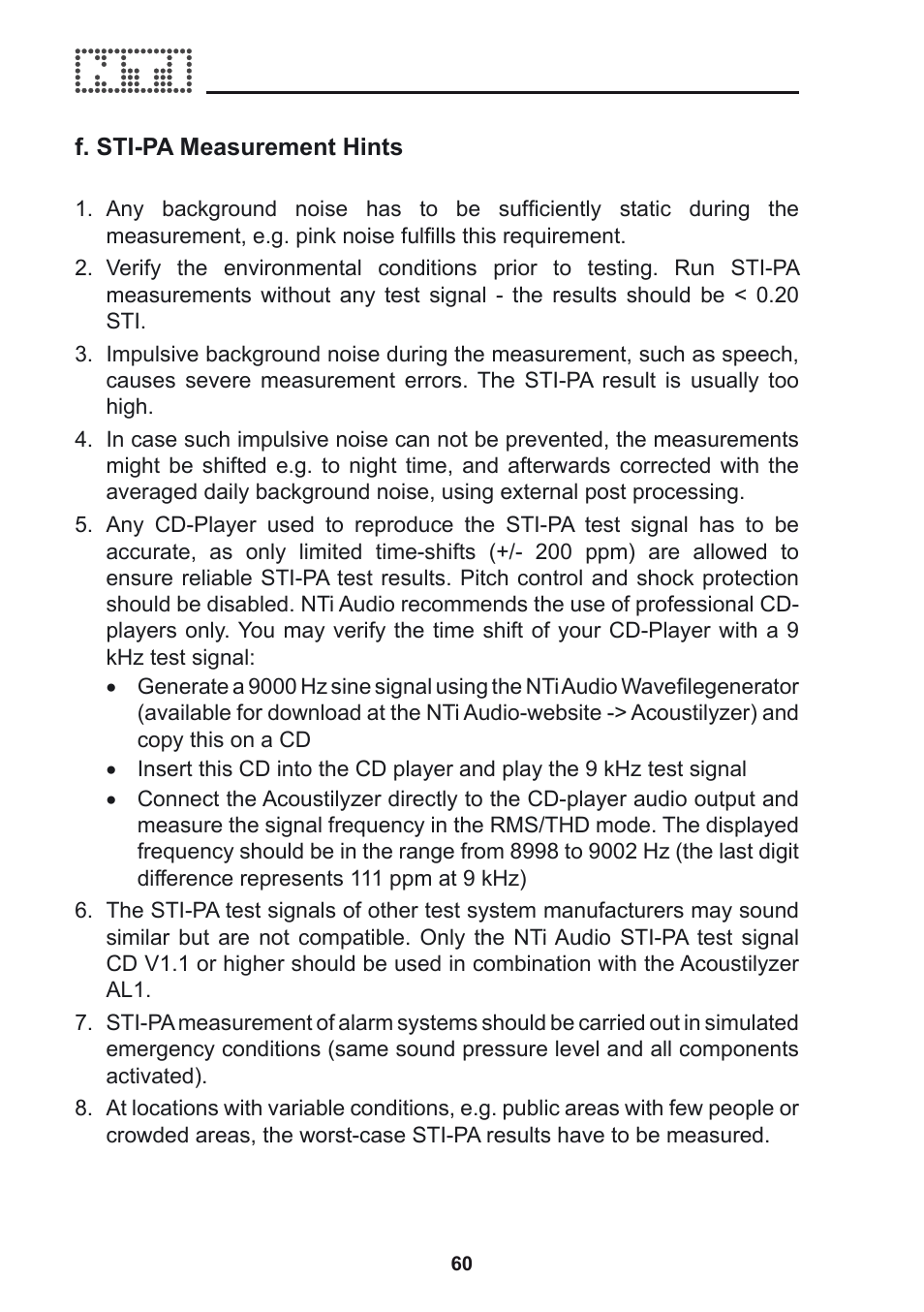NTi Audio Acoustilyzer AL1 User Manual | Page 60 / 96