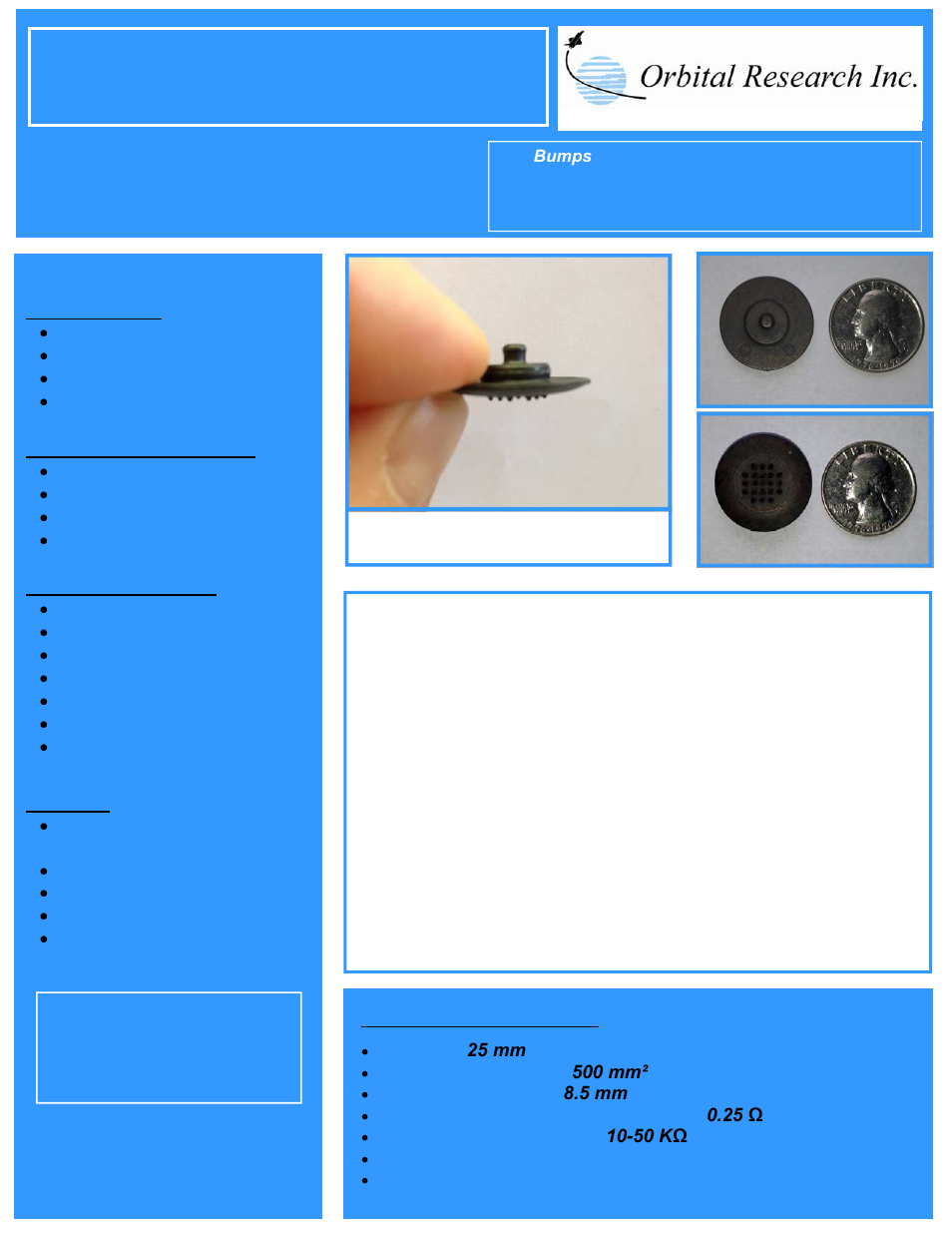 Orbital Research SilverBumps Electrodes User Manual | 1 page